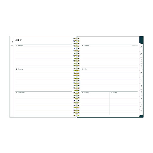Blue Sky Greta Academic Year Weekly/Monthly Planner, Floral Artwork, 11.5 x 8, Green Cover, 12-Month (July-June): 2025 to 2026 (136479)