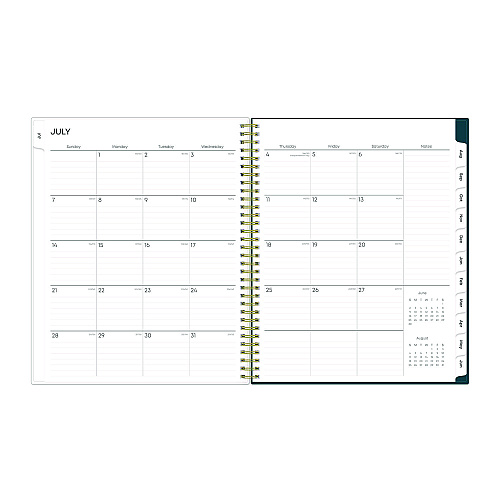 Blue Sky Greta Academic Year Weekly/Monthly Planner, Floral Artwork, 11.5 x 8, Green Cover, 12-Month (July-June): 2025 to 2026 (136479)
