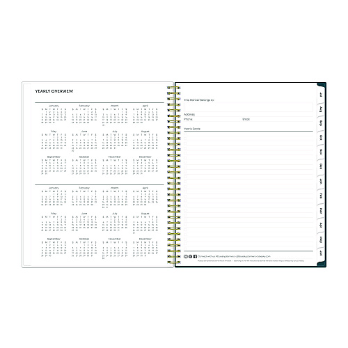 Blue Sky Greta Academic Year Weekly/Monthly Planner, Floral Artwork, 11.5 x 8, Green Cover, 12-Month (July-June): 2025 to 2026 (136479)