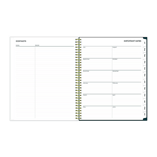 Blue Sky Greta Academic Year Weekly/Monthly Planner, Floral Artwork, 11.5 x 8, Green Cover, 12-Month (July-June): 2025 to 2026 (136479)