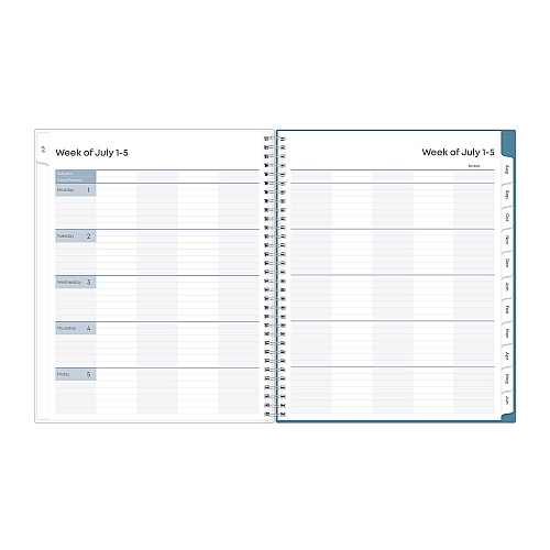 Blue Sky Teacher Dots CYO Cover Weekly/Monthly Lesson Planner, 9 Classes, Multicolor Cover, 11 x 8.5, 12-Month (July-June), 2025-2026 (100330)