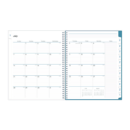 Blue Sky Teacher Dots CYO Cover Weekly/Monthly Lesson Planner, 9 Classes, Multicolor Cover, 11 x 8.5, 12-Month (July-June), 2025-2026 (100330)