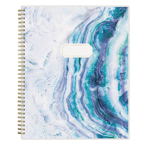 Blue Sky Gemma Academic Year Weekly/Monthly Planner, Geode Artwork, 11 x 8.5, Blue/Purple Cover, 12-Month (July to June): 2025 to 2026 (118177)