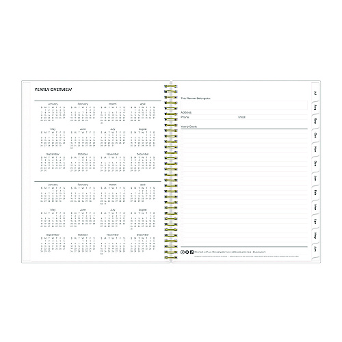Blue Sky Gemma Academic Year Weekly/Monthly Planner, Geode Artwork, 11 x 8.5, Blue/Purple Cover, 12-Month (July to June): 2025 to 2026 (118177)