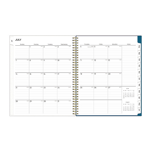 Blue Sky Bakah Blue Academic Year Weekly/Monthly Planner, Floral Artwork, 11 x 8.5, Blue/White Cover, 12-Month (July-June): 2025-2026 (131951)