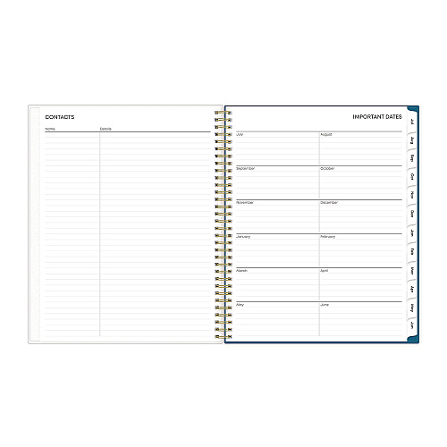 Blue Sky Bakah Blue Academic Year Weekly/Monthly Planner, Floral Artwork, 11 x 8.5, Blue/White Cover, 12-Month (July-June): 2025-2026 (131951)