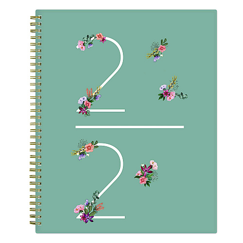 Blue Sky Greta Academic Year Weekly/Monthly Planner, Floral Artwork, 11.5 x 8, Green Cover, 12-Month (July-June): 2025 to 2026 (136479)