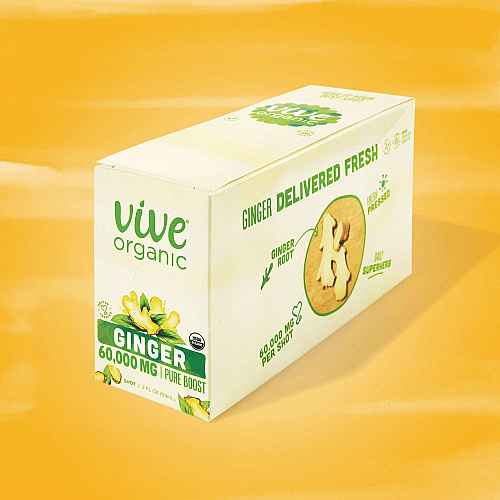 Vive Organic Pure Boost, Ginger, 2 oz Bottle, 12/Carton (34800004)