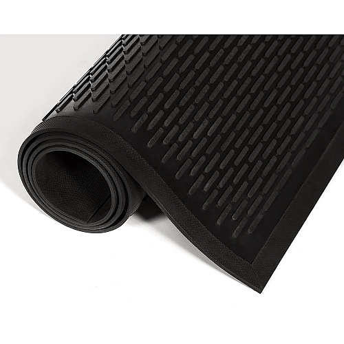 Crown Mats Crown-Tred Indoor/Outdoor Scraper Mat, Black Loop-Twist Ribbed Rubber Surface, 35.5" x 59.5" (TD0035BK)