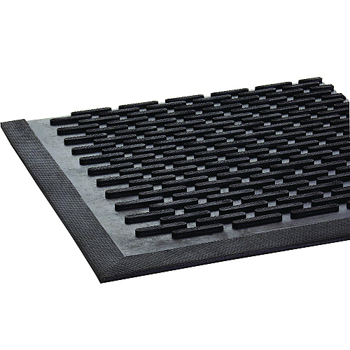Crown Mats Crown-Tred Indoor/Outdoor Scraper Mat, Black Loop-Twist Ribbed Rubber Surface, 35.5" x 59.5" (TD0035BK)