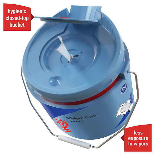 WypAll WetTask Customizable Wet Wiping System, 3.5 gal, Blue, 2/Carton (09361)