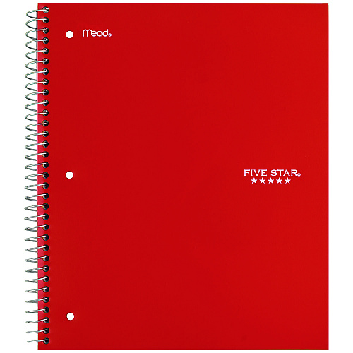 Five Star Wirebound Notebook, 3-Subject, Wide/Legal Rule, Assorted Cover Color, (150) 10.5 x 8.63 Sheets, 3/Pack (930081)