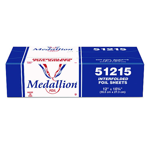 HFA Medallion Interfolded Foil Sheets, 12 x 10.75, 500 Sheets/Box, 6 Boxes/Carton (51215)