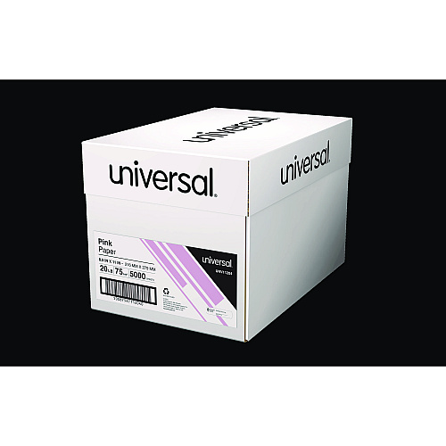 Universal Deluxe Colored Paper, 20 lb Bond Weight, 8.5 x 11, Pink, 500 Sheets/Ream, 10 Reams/Carton (UNV11204CT)