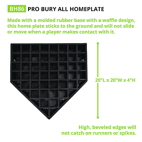 Champion Sports Pro Bury All Homeplate, 20" x 20" x 4" (BH86)