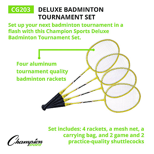 Champion Sports Deluxe Badminton Tournament Set, 28" x 11" (CG203)