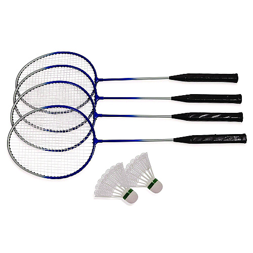 Champion Sports Deluxe Badminton Set, 20 ft Net with 4 Rackets, 2 Shuttlecocks (DBSET)