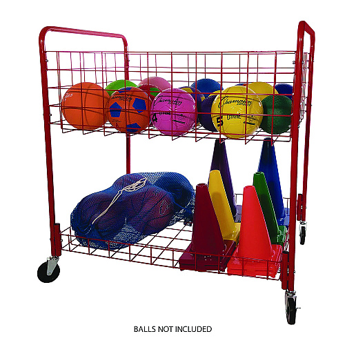 Champion Sports Back Ease Storage Cart, Metal, 176 lb Capacity, 30 x 43 x 45, Red (OCLX)
