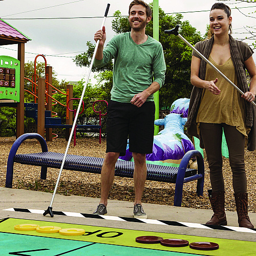 Champion Sports Shuffleboard Set, 4 Cues, 8 Pucks (SBA10)