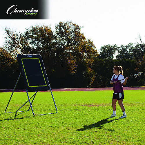 Champion Sports Deluxe Lacrosse Ball Rebounder, 6 ft  x 3 ft, 1.5" dia Frame (LBT43)