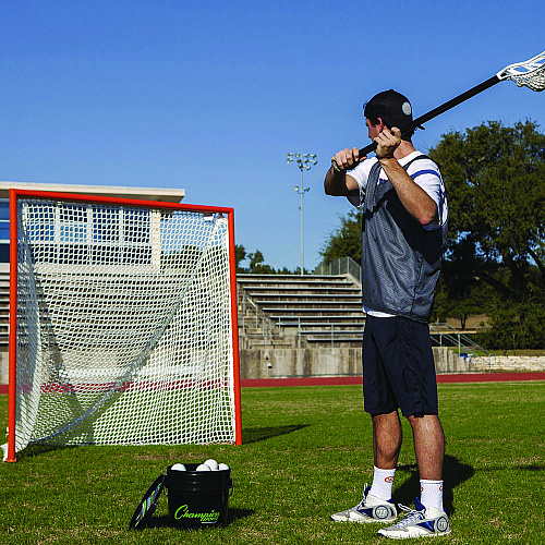 Champion Sports Lacrosse Balls in a Bucket, 11" x 11" Bucket with 36 White Rubber Balls (LBWN36)