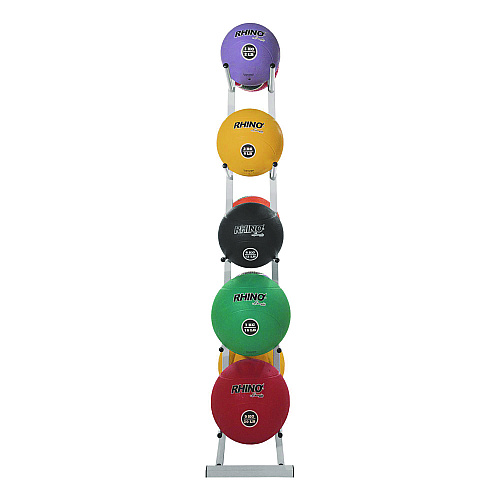 Champion Sports Double Medicine Ball Tree, 12" x 23" x 51", White (MBR2)