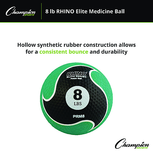 Champion Sports Rhino Elite Medicine Ball, 8 lb, Green (PRM8)