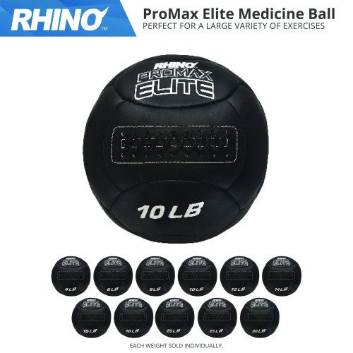 Champion Sports Rhino Promax Elite Medicine Ball, 18 lb, Black