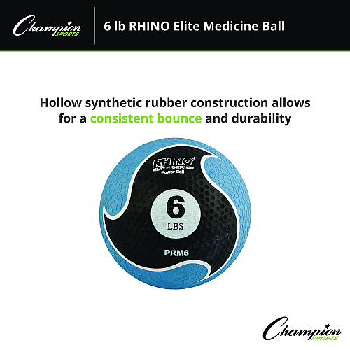 Champion Sports Rhino Elite Medicine Ball, 6 lb, Blue (PRM6)