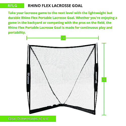Champion Sports Rhino Flex Lacrosse Goal, 6 ft x 6 ft, 1" dia Frame (RFLG)