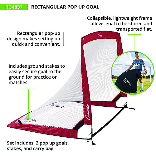 Champion Sports Rectangular Pop-Up Goal, 48"  x 37" (RG4837)