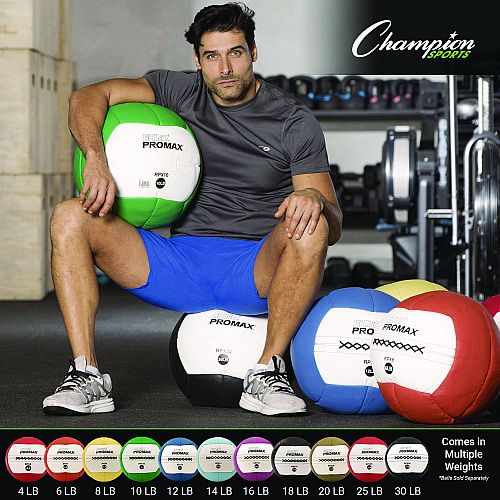 Champion Sports Rhino Promax Medicine Ball, 14 lb, Light Blue (RPX14)