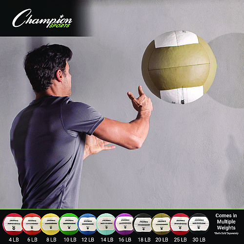 Champion Sports Rhino Promax Medicine Ball, 14 lb, Light Blue (RPX14)