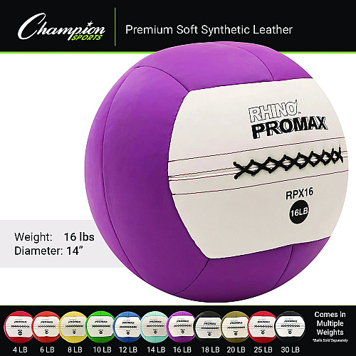 Champion Sports Rhino Promax Medicine Ball, 16 lb, Purple (RPX16)