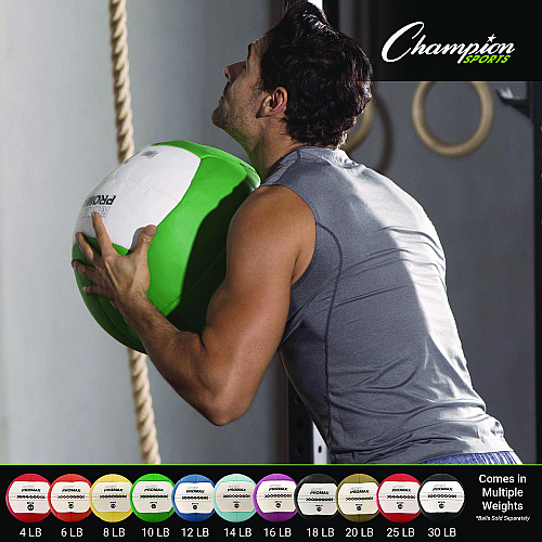 Champion Sports Rhino Promax Medicine Ball, 14 lb, Light Blue (RPX14)