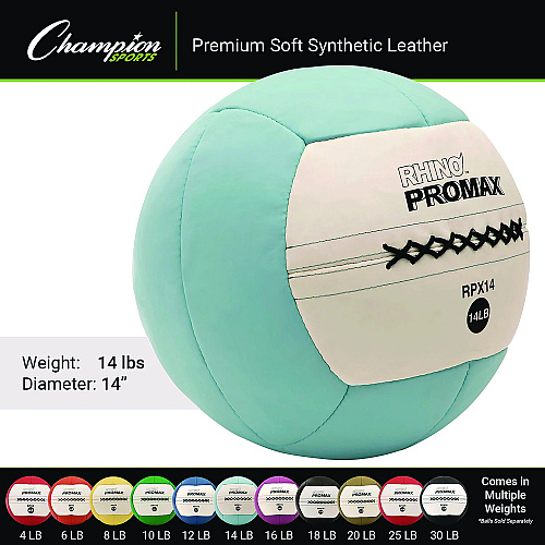 Champion Sports Rhino Promax Medicine Ball, 14 lb, Light Blue (RPX14)