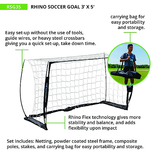 Champion Sports Rhino Soccer Goal, 36" x 60" (RSG35)