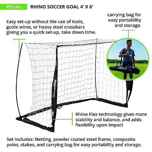Champion Sports Rhino Soccer Goal, 48"  x 72" (RSG46)