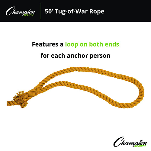 Champion Sports Tug-of-War Rope, 50 ft, 1" dia (TWR50)