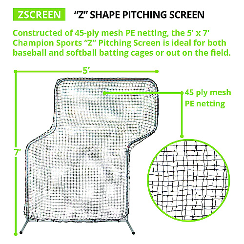 Champion Sports Z Pitching Screen, 7 ft x 5 ft (ZSCREEN)