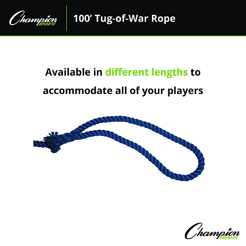 Champion Sports Tug-of-War Rope, 100 ft, 1" dia (TWR100)
