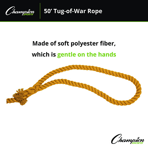 Champion Sports Tug-of-War Rope, 50 ft, 1" dia (TWR50)