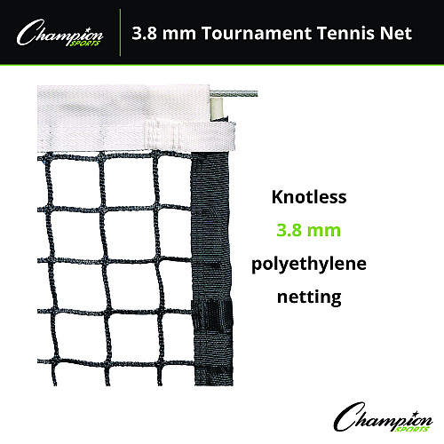 Champion Sports Four-Season Tournament Tennis Net, 42 ft x 3.5 ft, 0.13" dia (T500)