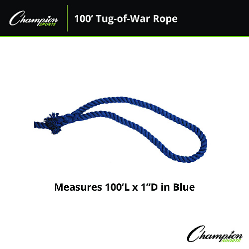 Champion Sports Tug-of-War Rope, 100 ft, 1" dia (TWR100)