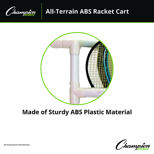 Champion Sports All-Terrain ABS Racket Cart, 20" Wide x 33" Long, White (ATRCT)