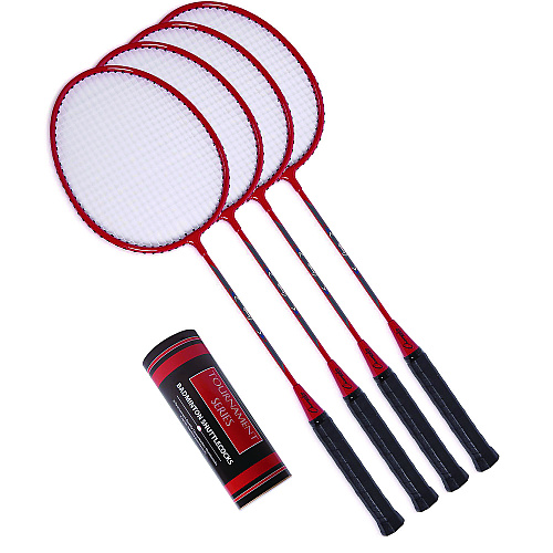 Champion Sports Deluxe Volleyball/Badminton Tournament Set, (4) Rackets/(2) Shuttlecocks/(2) Birdies/Net/Pump/Volleyball (CG202)