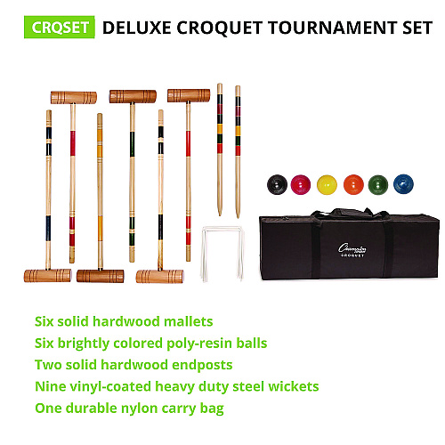 Champion Sports Deluxe Croquet Tournament Set, with Carry Bag (CRQSET)