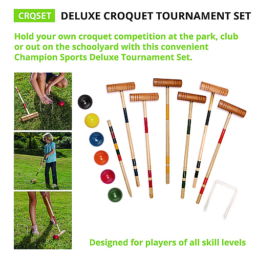 Champion Sports Deluxe Croquet Tournament Set, with Carry Bag (CRQSET)