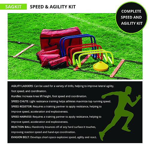Champion Sports Speed and Agility Kit, with Carry Bag (SAGKIT)