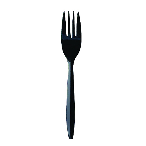 Boardwalk Mediumweight Wrapped Polypropylene Cutlery, Fork, Black, 1,000/Carton (BWKFORKBLPPIW)